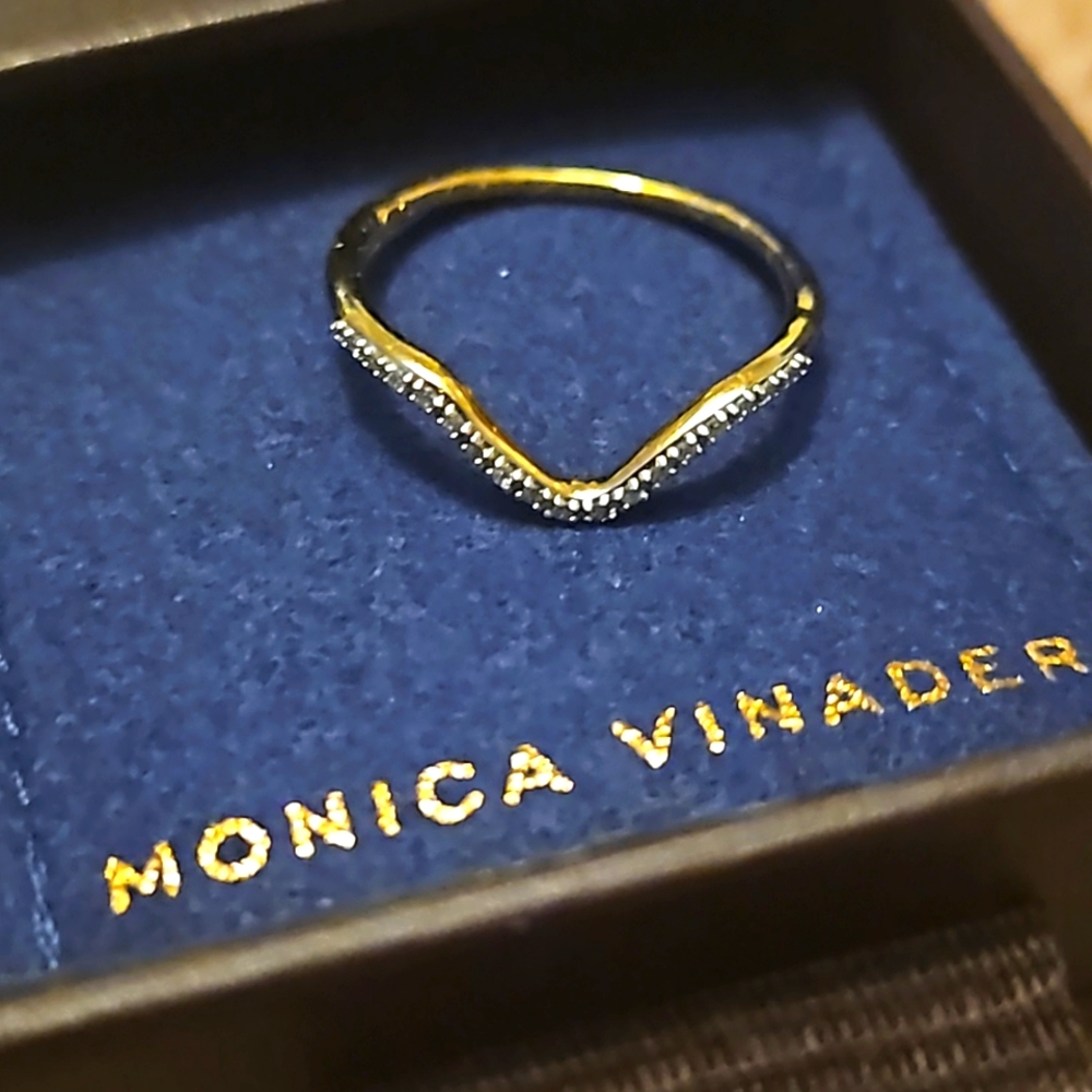 MONICA VINADER Riva Diamond Wave Stacking Ring